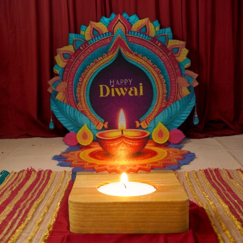 Lighting Decor For Diwali - บรรยากาศเทศกาลไฟดิวาลีของโรงงานอินเดีย โคมไฟเหล็กดัด ฉากพิมพ์ยูวี อุปกรณ์ตกแต่ง