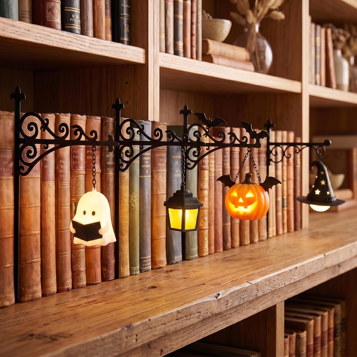 Lighting Decor Home - โคมไฟตกแต่งห้องสมุด-โคมไฟชั้นวางหนังสือ-มุมอ่านหนังสือ-ไฟกลางคืน LED-โคมไฟตู้หนังสือไม้-ของตกแต่งห้อง