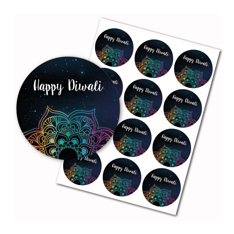 Lighting Decor For Diwali - สติกเกอร์ Diwali มีความสุขเทศกาลอินเดียของไฟตกแต่งงานปาร์ตี้