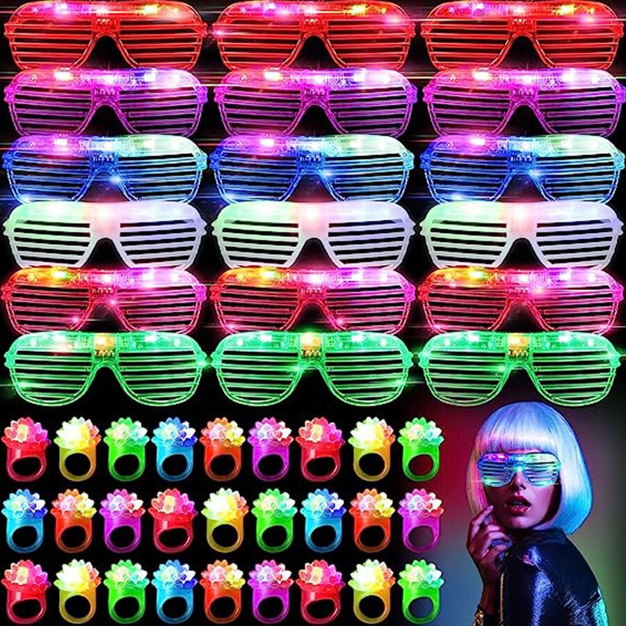 Lighting Jockey - 10-50PCS LEDแว่นตาLight Upแว่นตา 6 สีนีออนLed Shutter