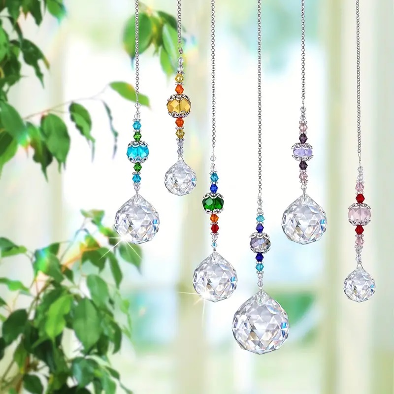 Lighting Jockey - 3/6 pcs แขวนปริซึมคริสตัล Sun Catcher คริสตัลจี้,ตกแต่งบ้าน,ตกแต่งห้อง,wall