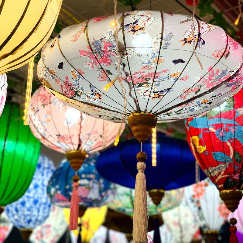 Restaurant Lighting Decoration - 12/14นิ้วสไตล์จีนผ้าไหมซาตินโคมไฟ Corridor ร้านอาหารชาตกแต่งห้องพัก Palace โคมไฟกลางฤดูใบไม้ร่วงเทศกาลฤดูใบไม้ผลิ Decor