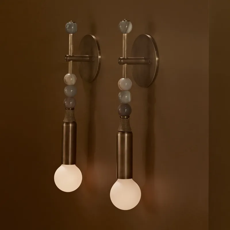 Lighting Decor Home - โคมไฟติดผนังสไตล์นอร์ดิกวินเทจ สำหรับตกแต่งบ้าน ห้องนั่งเล่น ห้องนอน โรงแรม ทำจากทองเหลืองแท้