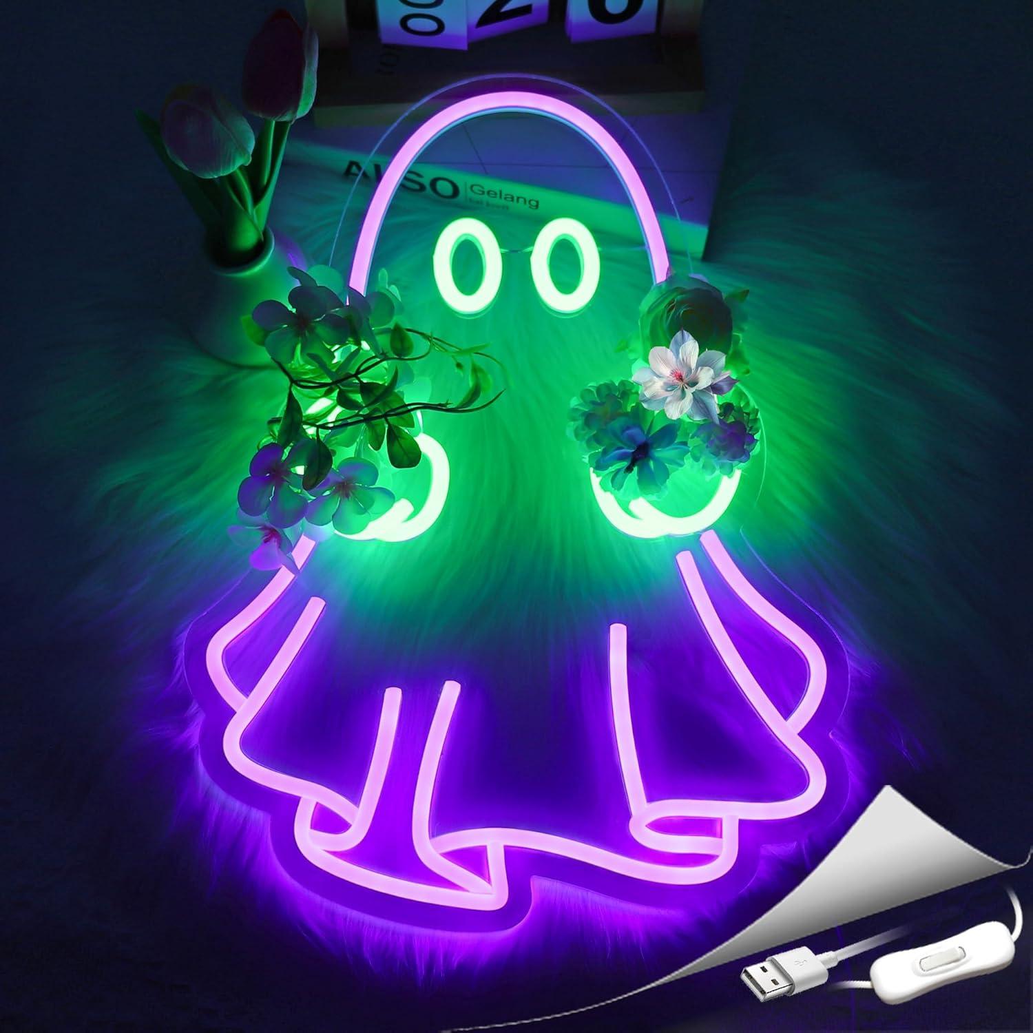 ป้ายไฟนีออนรูปผี ใช้พลังงานจาก - Lighting Decor Home บทวิจารณ์และราคา