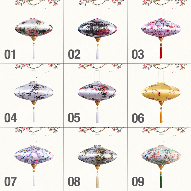 12/14นิ้วสไตล์จีนผ้าไหมซาตินโค - Restaurant Lighting Decoration บทวิจารณ์และราคา