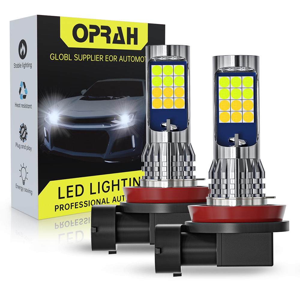 Oprah 2Pcs ไฟ LED หมอกรถ Dual- - Colour Changing Bulb บทวิจารณ์และราคา